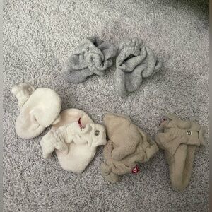 Zutano Baby Booties Set - Cream, Gray, & Tan 6mo